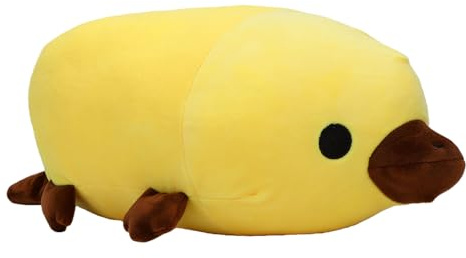 Bewinner Juguete de Peluche de Pico de Pato, Almohada de Peluche Ultra Suave para Niños y Adultos, Cojín de Apoyo Lumbar Tierno, de Pico de Pato Marrón Realista para Decoración y Abrazos (Yellow)