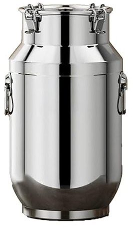 aliooila bidon a Lait INOX 20 litres bidon INOX pour Huile d Olive Seau INOX Alimentaire avec Couvercle Bidon hermétique Seau de Cuisine avec Couvercle(Capacity,20L)