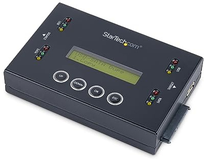 StarTech 1:1 SATA und USB Duplikator Löscher, 18GB/Min (SU2DUPERA11) | Cross-Interface, Quick Erase, Secure Erase, DoD 5220.22-M, Ohne Computer