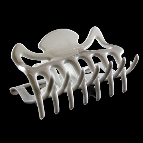 2Stk Haarkralle 6cm in weiß - Made in Germany - WeLoveBeads