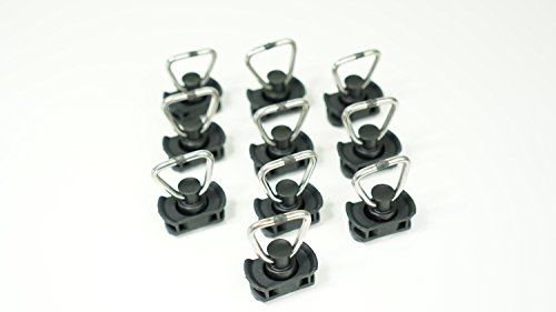 LOADCARE Single Fitting für Airlineschienen – Kunststoff Endbeschlag mit Federmechanismus – Zurröse für Zurrschiene – passend für Camper, PKW, LKW & Anhänger – stabil & schienenschonend (Schwarz, 10)