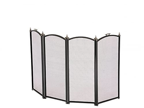 Oypla Heavy Duty Steel 4 Panel Fire Screen Spark Guard