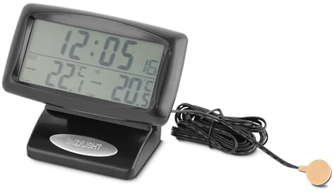Maso Horloge universelle digitale pour tableau de bord à écran LCD réglable affichage de la température Mode 12/24h et rétroéclairage
