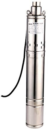 SHYLIYU Pompe Acqua Sommerse per Pozzi Profondo 220V 1600L/H 0.5KW Elettrica Pompa Immersione a Vite in Acciaio Inox Profondità Fino a 100m per Uso Industriale e Domestic