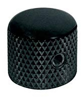 Boston Potiknopf, Dome Knob, Metall, schwarz, 15,0mmx15.0mm, mit Innensechskanschraube, 6,1mm Schaft
