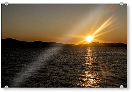 artboxONE Acrylglasbild 120x80 cm Natur Sonnenuntergang in Zadar - Bild Sonnenuntergang Meer mittelmeer