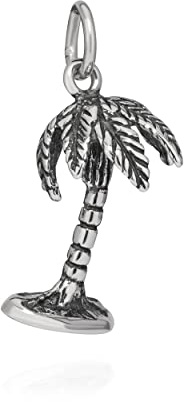 NKlaus Pendentif Palmier 925 Argent 18x11mm Pendentif Argent Noix de Coco Amulette 10082
