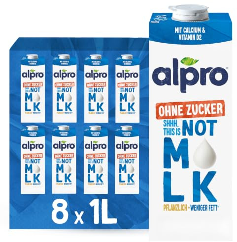 Alpro This is Not Milk 1,8% – 8x1L – 100% Pflanzlich & Voll – Zuckerfrei