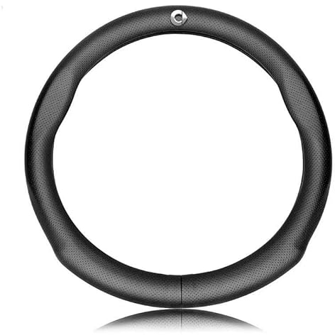 Auto Lenkradbezug Leder für Mercedes Benz Smart 450 451 453 Fortwo Forfour Nappa Leder Anti Rutsch Atmungsaktiver Heavy Duty Lenkradbezug rutschfest Lenkradschutz Größe 37-39cm für Männer Frauen