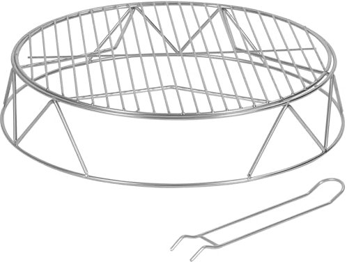 Lineslife Fire Pit Accessory Kit for Solo Stove Bonfire 19 Firepit, Stainless Steel Fire Pit Stand and Grill Cooking Grate, Round Campfire Grill for Outdoor Camping, Silver Outdoor Fireplace Tools