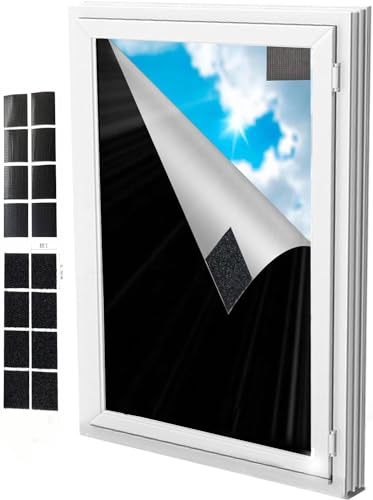 ZOYIZEN Dachfenster Rollo Verdunkelungsrollo, ohne Bohren, 900D Wasserdichtem Oxford-Gewebe, Thermo Sonnenschutz Silberbeschichtung Verdunkelungsrollo für Fenster, Größe 76x93cm