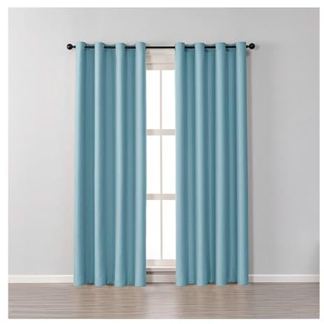 Whoiy Gardinen Vorhänge Blickdicht Hellblau 2er Set, Polyester Fenster Blackout Curtain Einfarbig Ösen Verdunkelungsvorhänge für Wohnzimmer, H214 x B96 cm