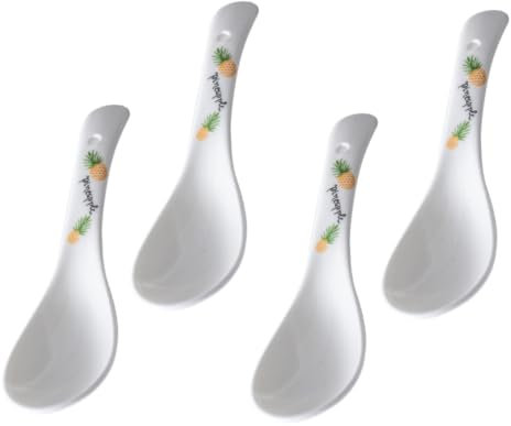 PRETYZOOM 4 Stück Bone China Löffel Löffel Suppenlöffel Küche kochen löffel asiatisch Keramiklöffel Löffel zum Servieren von Speisen Lebensmittel kleiner Löffel Geschirr Esslöffel Reislöffel