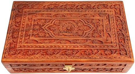 FORESTIS GALLINARIA Rosewood Decorative Wooden Carved Jewelry Box, Kit, Vanity, Chest, Trinket, Organizer For, Men, Women, Gold, Cash, Money, Storage, Multipurpose Keepsake, Gift (10x6 Inches, Dome)