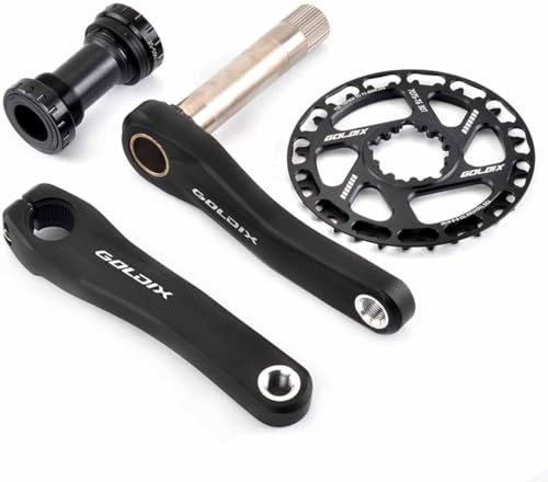 Single-Speed-Fahrradkurbeln GOLDIX MTB-Kurbelarm-Set 28T 30T 32T 34T 36T Kettenblätter 110 Mm/127 Mm/140 Mm/150 Mm/155 Mm/160 Mm Kurbel Mit Lager-Innenlager Für City-Klappfahrrad ( Color : 160 , Size