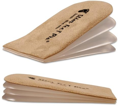 Paire de Talonnette Grandissante Rehaussante Silicone - Taille L Beige - Homme et Femme - Reglable, Adhésive, Autocollante, Anti glisse, Amortissante Talon et Agrandissante