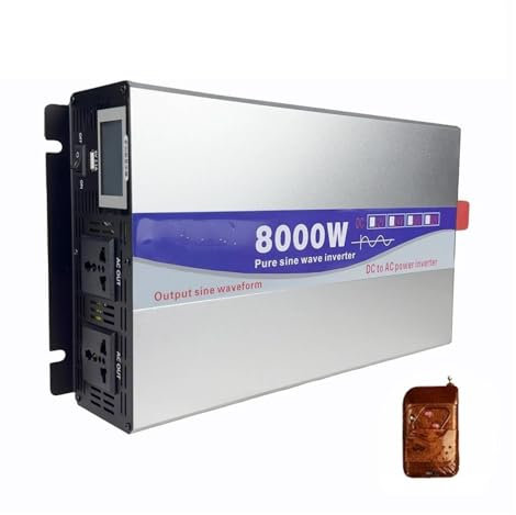 Convertisseur Tension Onduleur À Onde Sinusoïdale 8000W 12V-72V DC À 110V/220V AC Convertisseur De Batterie Externe Portable Énergie Solaire Domestique avec USB Pur Sinus(48V,120V(60HZ)_A)