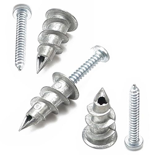 30 Pack Plasterboard Fixings,Plasterboard Wall Plug Plasterboard Screws,Drywall Anchor Heavy Duty Plasterboard Fixings Wall Plugs for Plasterboard Zinc Alloy Plasterboard