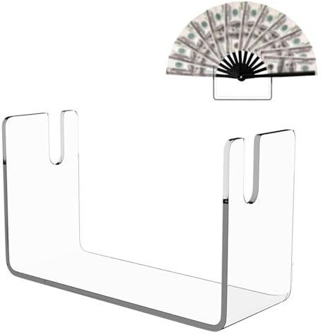 Folding Fan Display Stand - Clear Acrylic Display Base - Easel Stand for Folding Handheld Fan, Decorative Display Holder