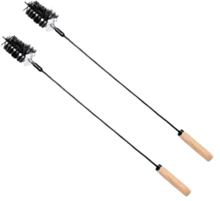 pokm toolsmarket - 2 x Ø60mm Heizkesselbürste mit 100cm Schubstange | Set Putzstab Kesselbürste Ofenrohrbürste | 2er Pack Kaminset