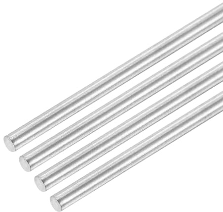 QUARKZMAN 4 stycken rostfria stavar metallstavar, 4 mm x 420 mm massiva vågstavar 304 rostfritt stål rund stång solid rundstav för gör-det-självare gör-det-själv bil flygplan hantverksmodell