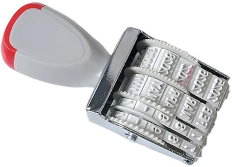 Eladcncmc Gummistempel Linie Dater Englisch Datumsstempel Bürostempel Drehstempel Gummi Englisch Datum Stempel für Scrapbooking