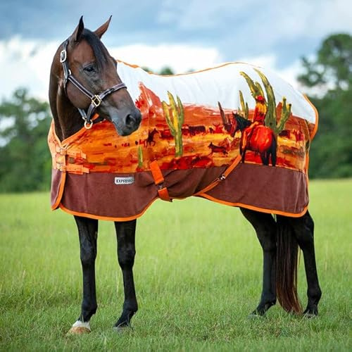 Jeffers Expression Fleece-Kühler für Pferde, Standard-Hals, Rinderantrieb, 213,4 cm, Pferdedecke, feuchtigkeitsabsorbierend, leicht, ideal zum Trocknen, Training, Baden, verstellbare Bauchbänder