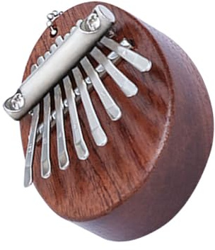 ibasenice Robustes Daumenklavier Kalimba für Anfänger 8-tönige Miniatur Kalimba und Mangansstahl Tragbares Fingerklavier mit Poliertem Rundem Körper Einfach zu Bedienen