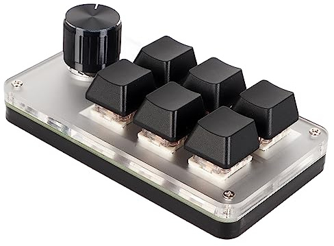 XUMIUZIY Programmierbare Makro Tastatur, Mechanische Gaming Makro Tastatur mit Benutzerdefinierten Knöpfen, Rotem Schalter, eine Hand Makro Tastatur, USB Kabel OSU Tastatur für PC (6