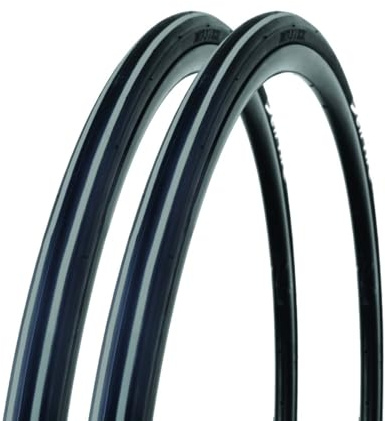 Bike Original - Lot de 2 Pneus Course- Tringle Souple - 700x23-62 TPI - Adhérence & Confort - Idéal Course & Entraînement - Léger & Résistant - Couleur Noir et Gris
