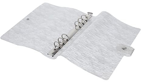jojofuny Ordnerabdeckung Notebook-Folio-Portfolio-Cover Notizbuch Binder Spiral- farbiger Ordner Beschützer nachfüllbare Notebooktasche Dokumentenhalter Planerordner Aluminiumlegierung Weiß