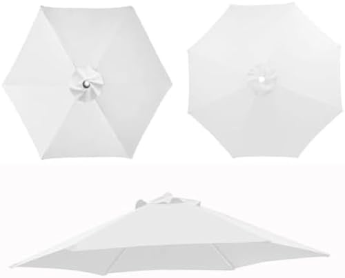 Telo di Ricambio Per Ombrellone, Copertura Per Ombrellone Da 2,0 M A 4,0 M, 6/8 Stecche, Traspirante E Resistente Ai Raggi Uv, Adatta Per Terrazze, Bianco Puro, 8 Stecche: 4 M/13,1 Piedi