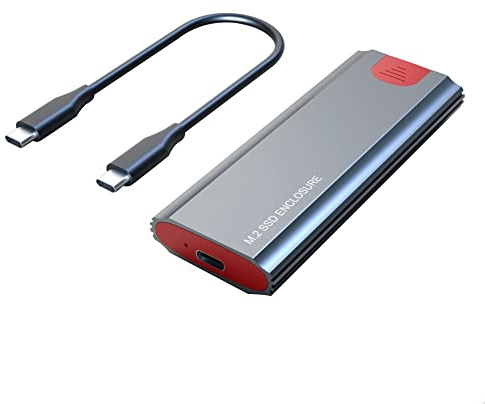Glayent M2 SSD Case M.2 Un USB 3.1 Gen 2 10 Gbps NVMe SSD Enclosure per NVMe PCIE M Key/(B+M) Key SSD Hard Disk, M2 SSD Case CC