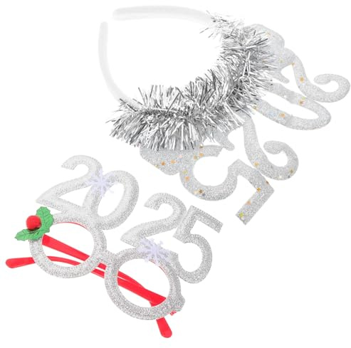 ARTSEWPLY Stirnband Für Neujahr Haarspange Und Brillen Silvester Foto-requisite Leicht Und Filigran Für Damen Und Herren Geeignet Für Partys Und Festivals