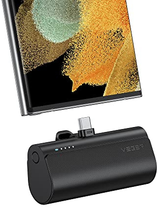 VEGER Power Bank 5000mAh,Batería Externa Carga rápida,USB-C 22.5W Entrada y SalidaMini Batería Portátil para Android más