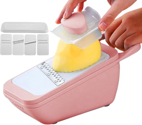 Cortador de verduras, rebanadora manual desmontable ergonómica, cortador de patatas en rejilla - para frutas vegetales y pasta ensalada para cocinar preparación de comidas
