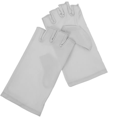 ABOOFAN Fingerless UV Protection Gloves for Women Breathable Anti-uv Manicure Gloves with Separate Finger Design Lightweight Gel Nail Art Accessories for Salon and Home Use