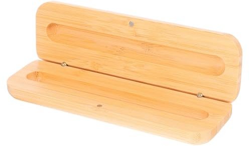 Healvian Bambus Schreibwarenbox mit Deckel, Polierte Stifteaufbewahrungsbox | Selbstgemacht, Einfache Optik, Kreative Geschenkverpackung, Abgerundete Kanten