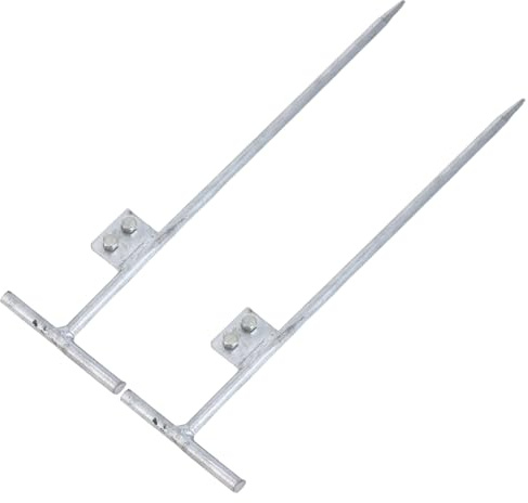 Alipis Tige de Mise à Terre Galvanisée Double Résistante Aux Intempéries Piquet Électrique Portable pour Clôtures Antennes et Protection Foudre Installation Facile