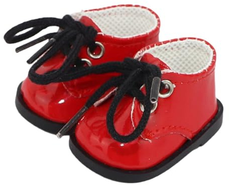 mophrati Puppenschuhe aus PU Leder, verziert, modisch, handgefertigt, DIY, Geschenkidee zum neuen Jahr, Puppen Alltagsoutfit, 1 Paar Schuhe aus PU Leder, verziert, zum Anziehen