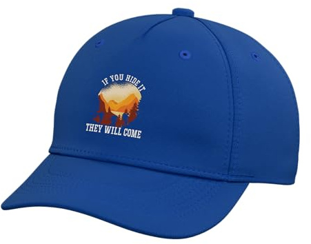 If You Hide It They Will Come Geocacher Geocaching Cache Adjustable Printed Baseball Hat, Royal Blue