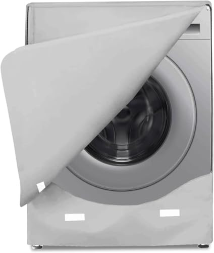 AWNIC Housse de machine à laver imperméable pour l'extérieur - Avec ouverture avant - Protection solaire et anti-poussière - Pour sèche-linge - Argenté - 60 x 60 x 85 cm