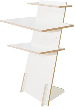 Tojo Pult Bundle | Stehpult höhenverstellbar | Auch als Sitzpult geeignet | 116 cm x 56 cm (H x B) | Farbe Weiß | Schreibpult mit verstellbaren Fächern | Holzpult zu Lesen und Schreiben | Design Pult