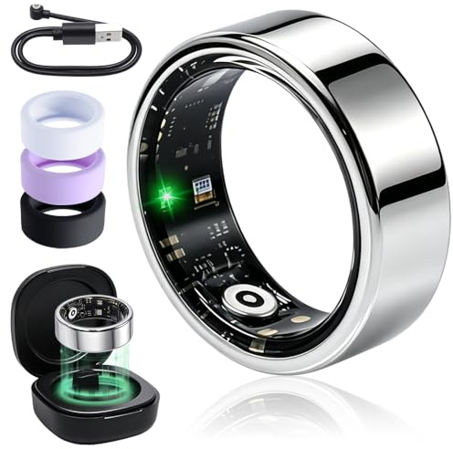 Smart Ring Multiple Modalità di Esercizio Impermeabile con iOS/Android | Monitoraggio Attività Monitoraggio Salute 5 ATM Impermeabile Monitoraggio del Sonno Anello Collegato