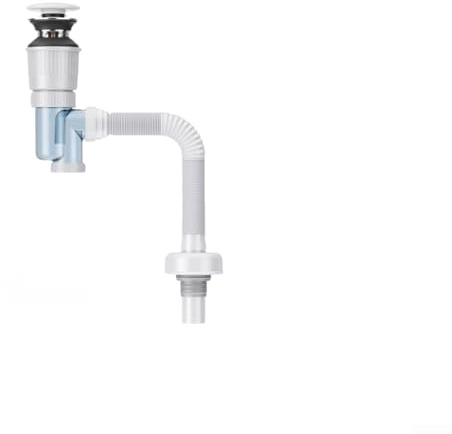 Trampa de drenaje de acero inoxidable con componentes ABS y válvula de sifón para lavabo de baño, montaje en pared o montaje en suelo