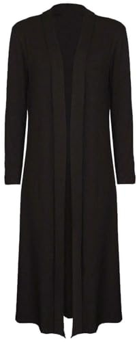 LUXE FASHION Womens Maxi Plus Size Long Cardigans for Women UK Collared Top Ladies Long Full Sleeve Floaty Cardigans Coatigans Long Cardigans for Women Sizes 8-26