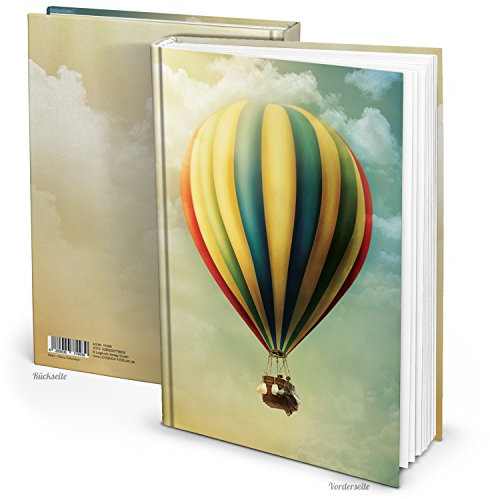 Carnet de Notes Montgolfière XXL à compléter personnaliser Couverture Rigide Image Ballon Rêve Ciel Effet Vintage Format A4 148 Pages Blanches Livre Cadeau à Noël Anniversaire Journal Voyage Vacances