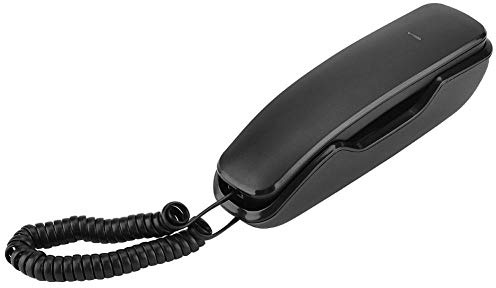 Garsent Wandmontage Schnurtelefon, Wahlwiederholungsfunktion Stummschaltung/Mute - Analog Telefon für Büro Home(Schwarz)
