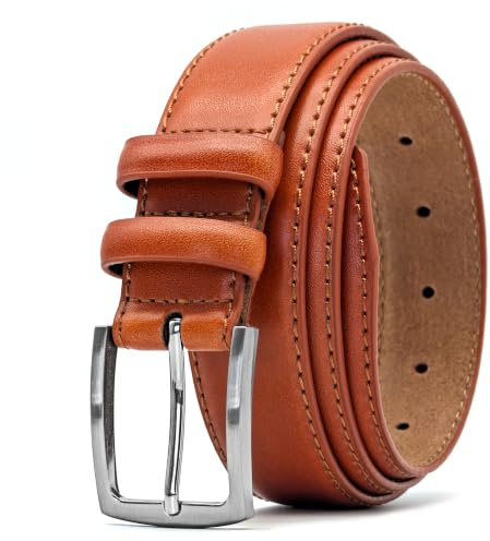 Ashford Ridge Ceinture en cuir à double boucle pour homme 33 mm - Marron Moyen