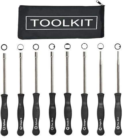 Hippotech Kit de Herramientas de Ajuste de carburador para Motor de carburador común de 2 ciclos Juego de Herramientas de Ajuste de carburador Herramienta de Ajuste de Ajuste del carburador(8 Piezas)